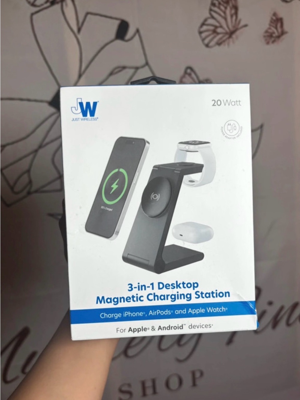 3-in-1 Desktop Magnetic Charging Station - Black